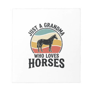 Oma houdt van paarden vintage gravure shirt ontwer notitieblok