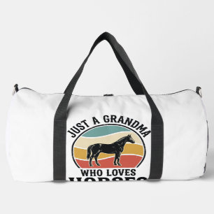 Oma houdt van paarden vintage gravure shirt ontwer plunjezak