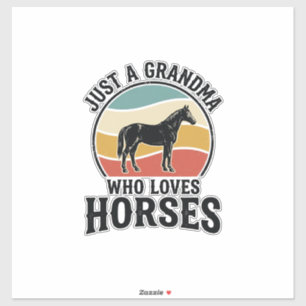 Oma houdt van paarden vintage gravure shirt ontwer sticker