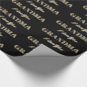 Oma I hou van Black Gold Sparkles Typography Cadeaupapier (Hoek)