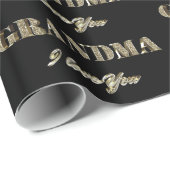 Oma I hou van Black Gold Sparkles Typography Cadeaupapier (Rol Hoek)