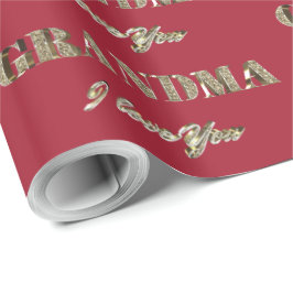 Oma I hou van Red Gold Sparkles Typografie Cadeaupapier