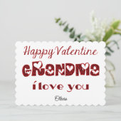 Oma I Love You Cute Cupid Typography Valentijn Feestdagenkaart (Staand voorkant)