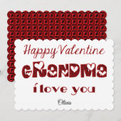 Oma I Love You Cute Cupid Typography Valentijn Feestdagenkaart (Voorkant / Achterkant)