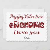 Oma I Love You Cute Cupid Typography Valentijn Feestdagenkaart (Voorkant)