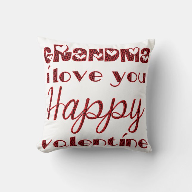 Oma I Love You Cute Cupid Typography Valentijn Kussen (Voorkant)