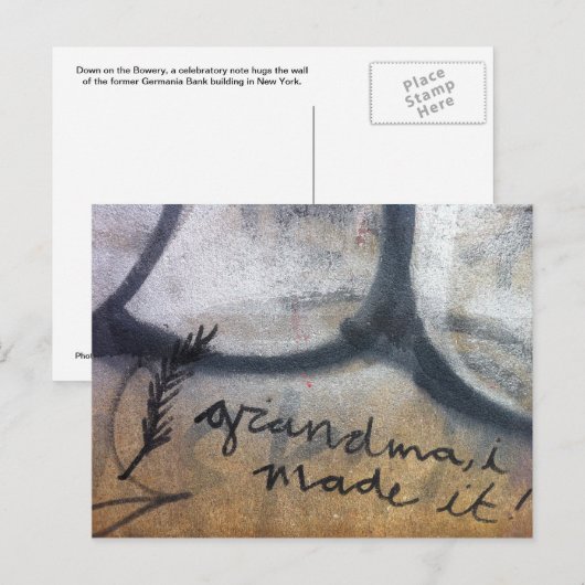 oma, ik heb het gemaakt! graffiti briefkaart (Voorkant / Achterkant)
