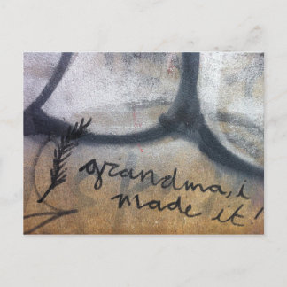 oma, ik heb het gemaakt! graffiti briefkaart