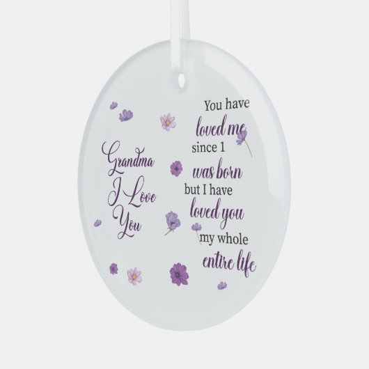 Oma ik hou van je glas ornament (Voorkant links)