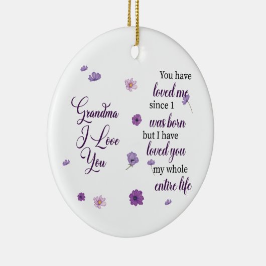 Oma ik hou van je keramisch ornament (Rechts)