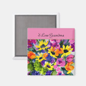 OMA - Ik hou van oma, waterverf, Magneet (Voorkant / Achterkant)