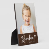 Oma in het belang van oma | Foto van Cute Rustic Fotoplaat (Zijkant)