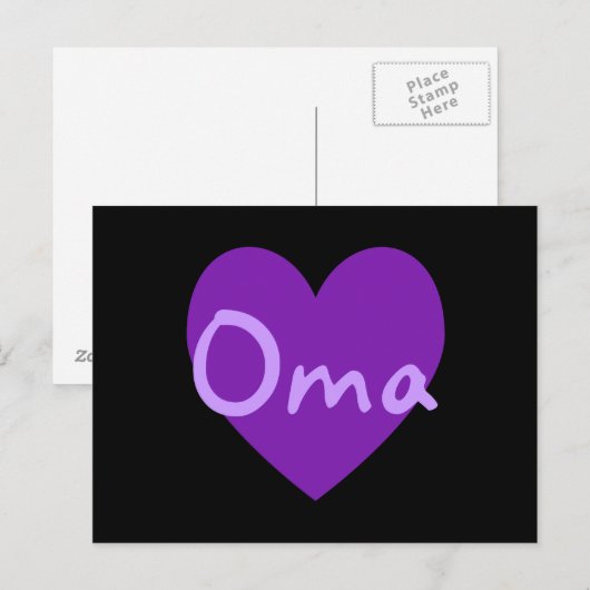Oma in Paars Briefkaart (Voorkant / Achterkant)