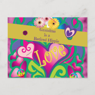 Oma is een Ge Hippie, schattig en kleurrijk Briefkaart