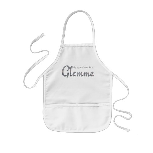 Oma is een Glamma bling Apron Kinder Schort (Voorkant)