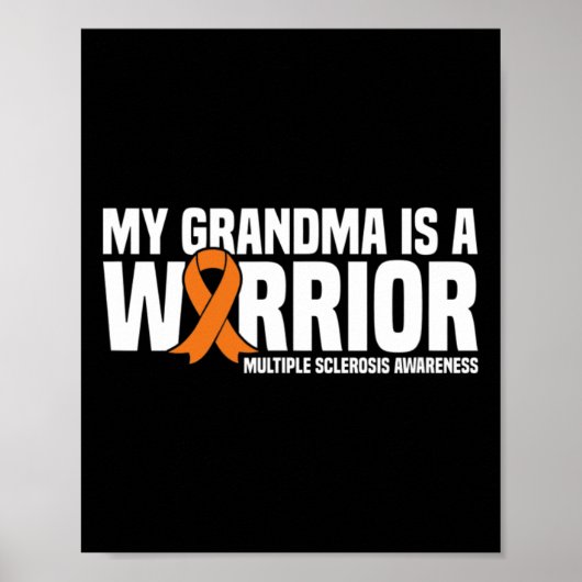 Oma is een krijger MS Multiple Sclerosis Awarene Poster (Voorkant)