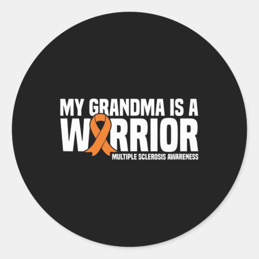 Oma is een krijger MS Multiple Sclerosis Awarene Ronde Sticker (Voorkant)