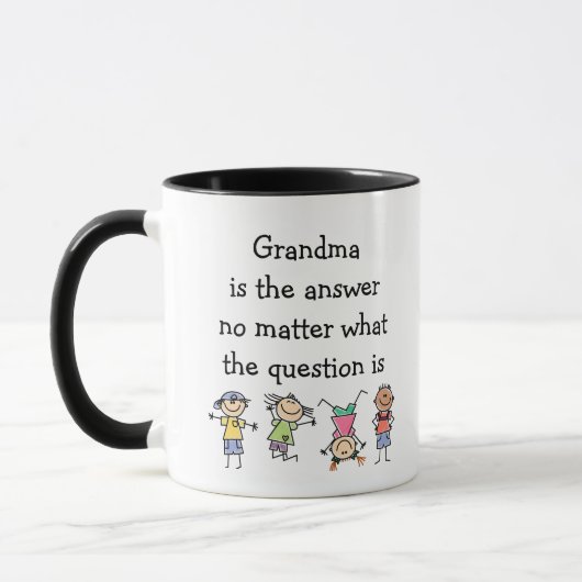 Oma is het antwoord Leuk kinder citaat Mok (Links)