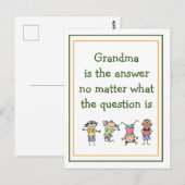 Oma is het Kinder Citaat van het Antwoordenvaar Briefkaart (Voorkant / Achterkant)