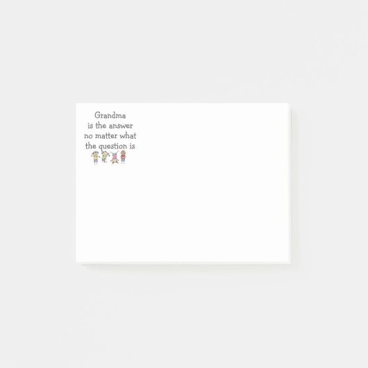 Oma is het Kinder Citaat van het Antwoordenvaar Post-it® Notes (Voorkant)