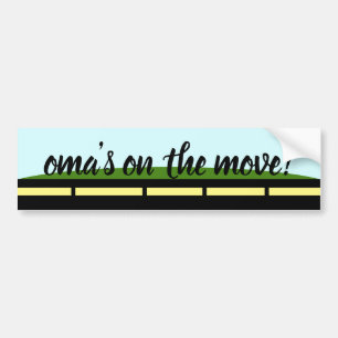 Oma is in beweging! Fun Bumpersticker