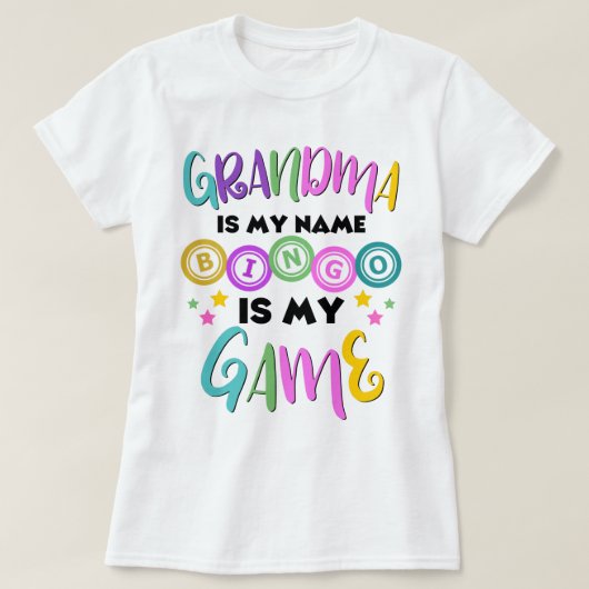 Oma is mijn naam Bingo is mijn spel T-shirt (Design voorkant)