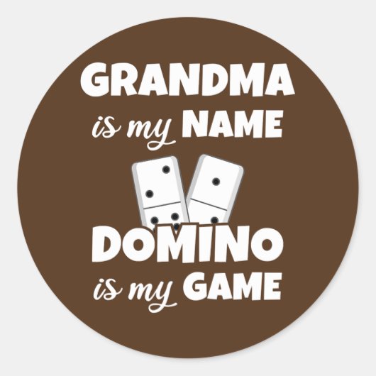 Oma is mijn naam Domino.. is mijn speelse domino Ronde Sticker (Voorkant)