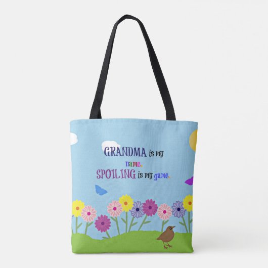 Oma is mijn naam. Spoil is mijn spel. Tote Bag (Achterkant)
