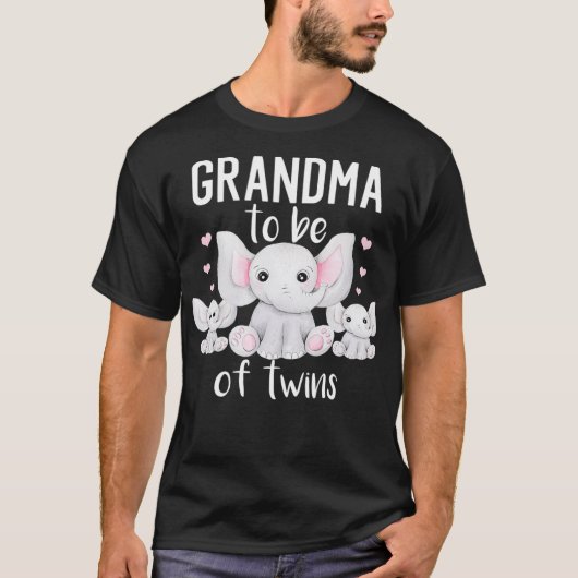 Oma is tweelingerig Baby shower T-shirt (Voorkant)