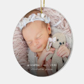 Oma Jaar Opgericht Baby Keepsake Keramisch Ornament (Links)