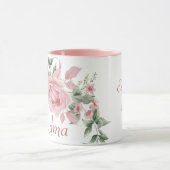 Oma Jaar Oprichting Aangepaste Roze Rozen Mok (Midden)