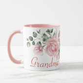 Oma Jaar Oprichting Aangepaste Roze Rozen Mok (Links)