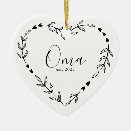 Oma Jaar Oprichting Kerst Keramiek Ornament (Voorkant)