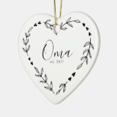 Oma Jaar Oprichting Kerst Keramiek Ornament (Links)