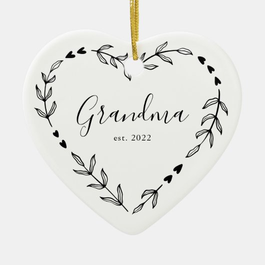 Oma Jaar Oprichting Kerstmis Keramisch Ornament (Voorkant)
