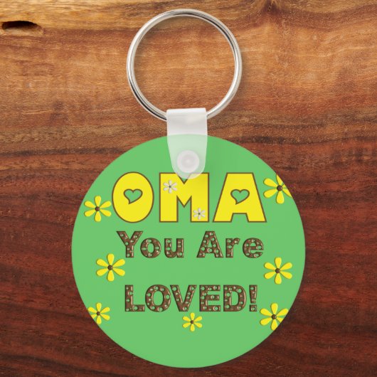 Oma JE BEVESTIGT-Moederdag-SCHIJVEN Sleutelhanger (Voorkant)