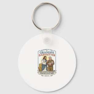 Oma Jezus Oppas Humor T-shirt Geloof B Sleutelhanger