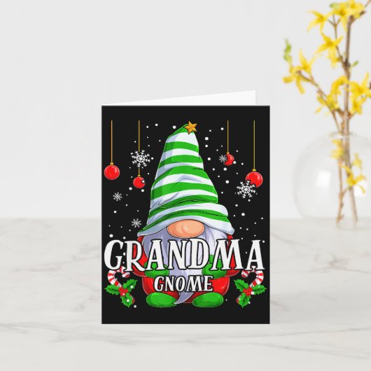 Oma Kabouter Kerst Pyjama Matchende Familie Gr Kaart (Gele Bloem)