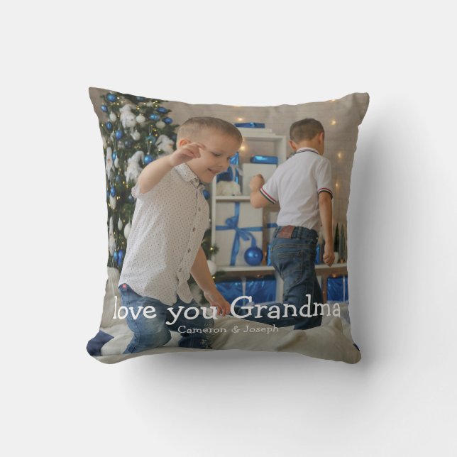 Oma Kerst Foto met Liefde Kussen (Voorkant)