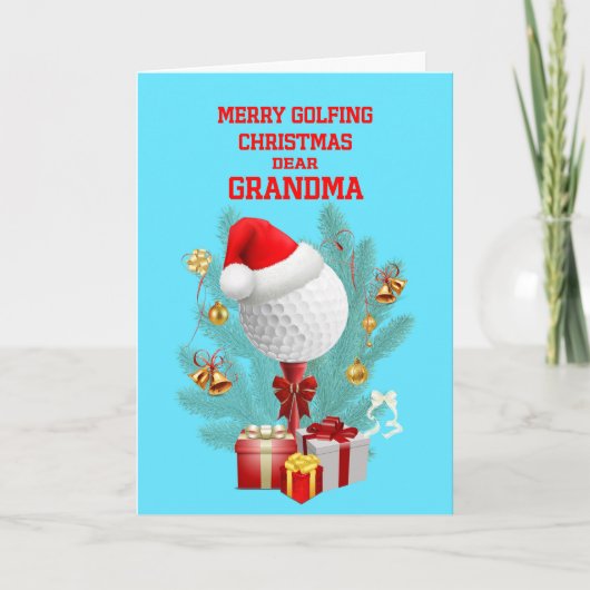 Oma Kerst Golfball Feestdagen Kaart (Voorkant)