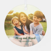 Oma Kerst Keepsake Foto Metalen Ornament (Achterkant)