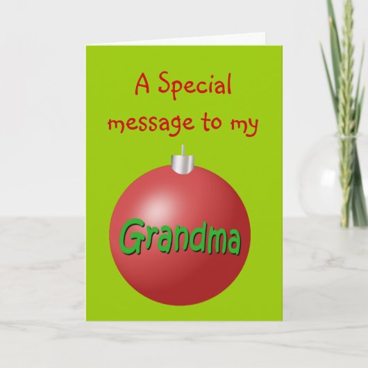 Oma Kerst ornament kaart (Voorkant)