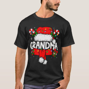 Oma Kerst Pyjama Kerstman Familie Matching T-shirt
