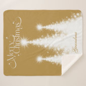 Oma Kerstdeken Goud Wit met Naam Sherpa Deken (Voorkant (horizontaal))