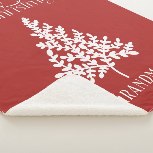 Oma Kerstdeken Rood Wit met Naam Sherpa Deken (3/4)