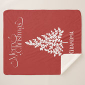 Oma Kerstdeken Rood Wit met Naam Sherpa Deken (Voorkant (horizontaal))