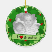 Oma Kerstkrans Foto Keramisch Ornament (Achterkant)