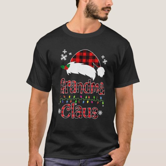 Oma Kerstman Sinterklaas Rood plaid Shirt Gran (Voorkant)