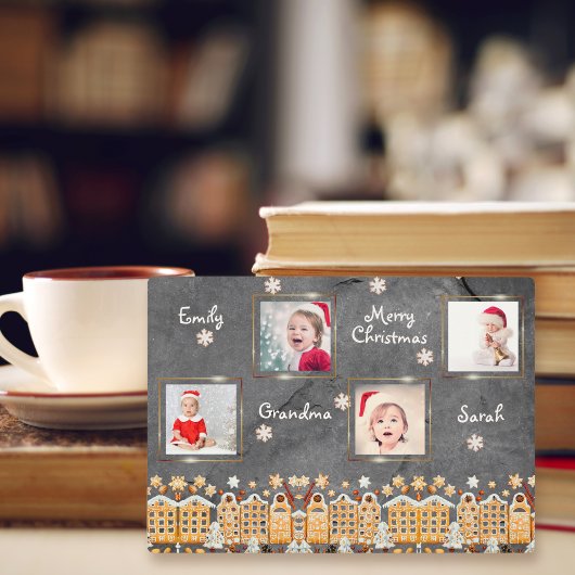 Oma Kerstmis Ginger Cookie Foto Grid Collage Fotoplaat