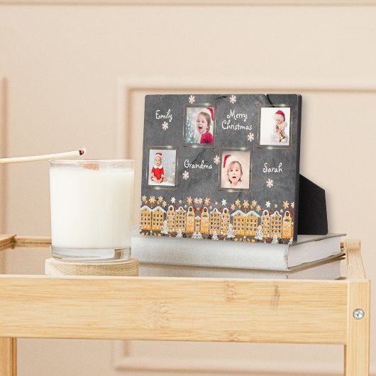 Oma Kerstmis Ginger Cookie Foto Grid Collage Fotoplaat